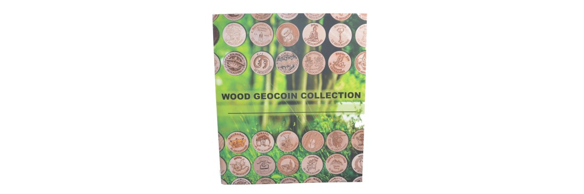 Wood geocoin collection album